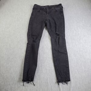 Old Navy Jeans Womens 6 Black Rockstar Super Skinny Straight Ankle Mid Rise